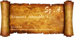 Szepesi Adeodát névjegykártya